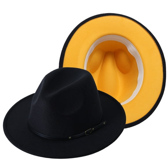 ITFABS Unisex Fedora Hat, Variegated Color Wide Brim Panama Jazz Cap
