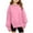 Pink, variant on Big Girls Crewneck Sweatshirt Long Sleeve Pullover Tops Drop Shoulder Sweatshirts Side Split