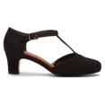 thumbnail image 2 of Ros Hommerson Womens Heidi Leather Round Toe T-Strap Classic Pumps, 2 of 6