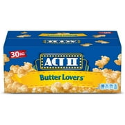 Act II Butter Lovers Microwave Popcorn, 2.75 oz, 30 Count