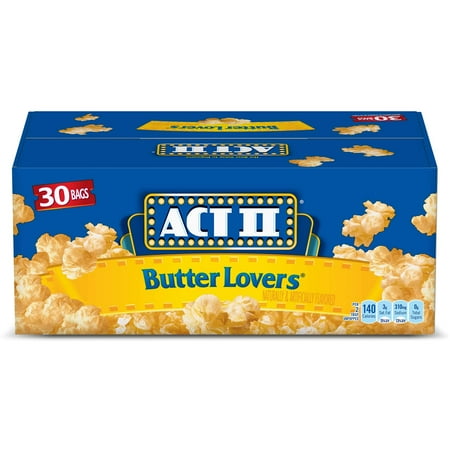 Act II Butter Lovers Microwave Popcorn, 2.75 oz, 30 Count