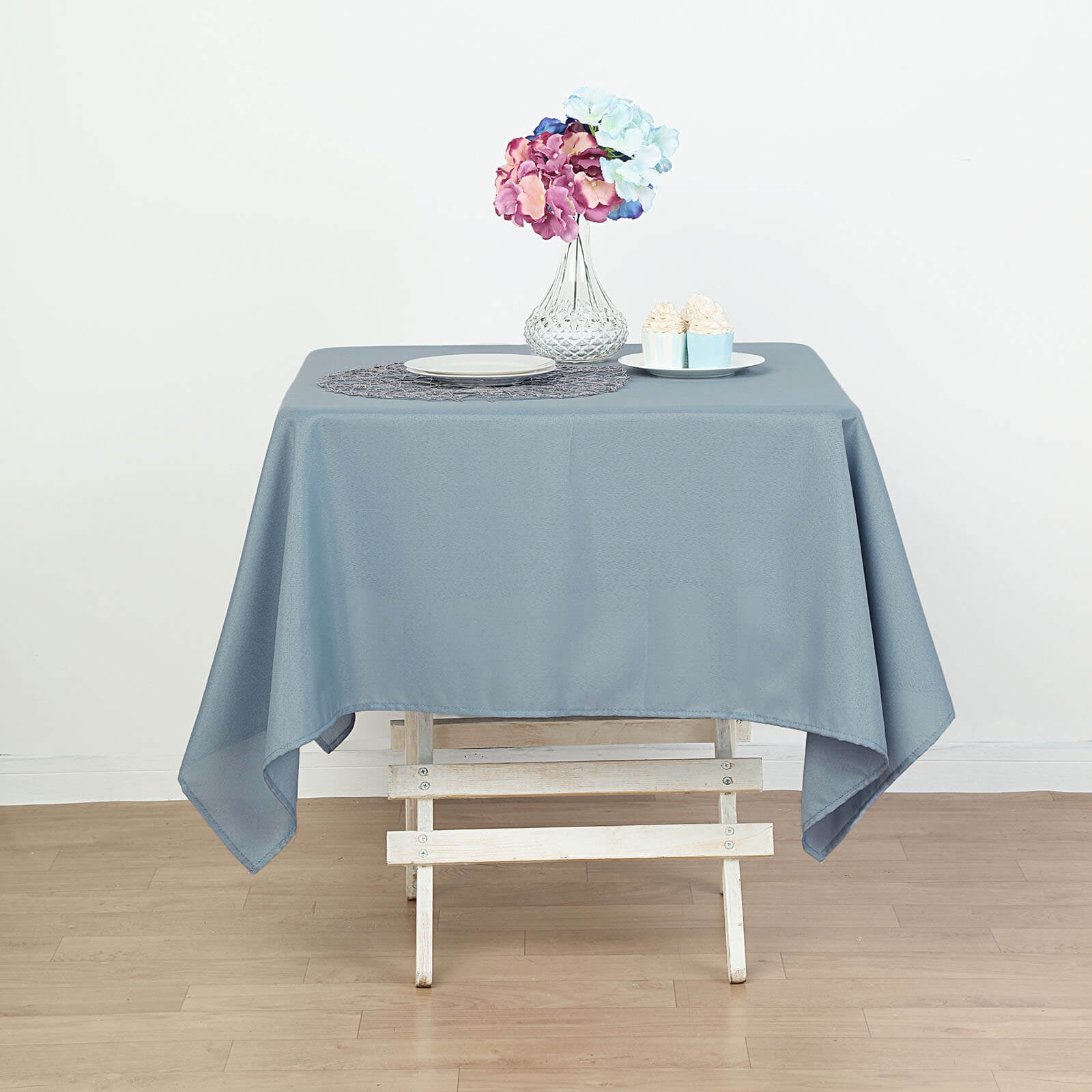 Efavormart 54x54" DUSTY BLUE Wholesale Linens Seamless Polyester Square ...