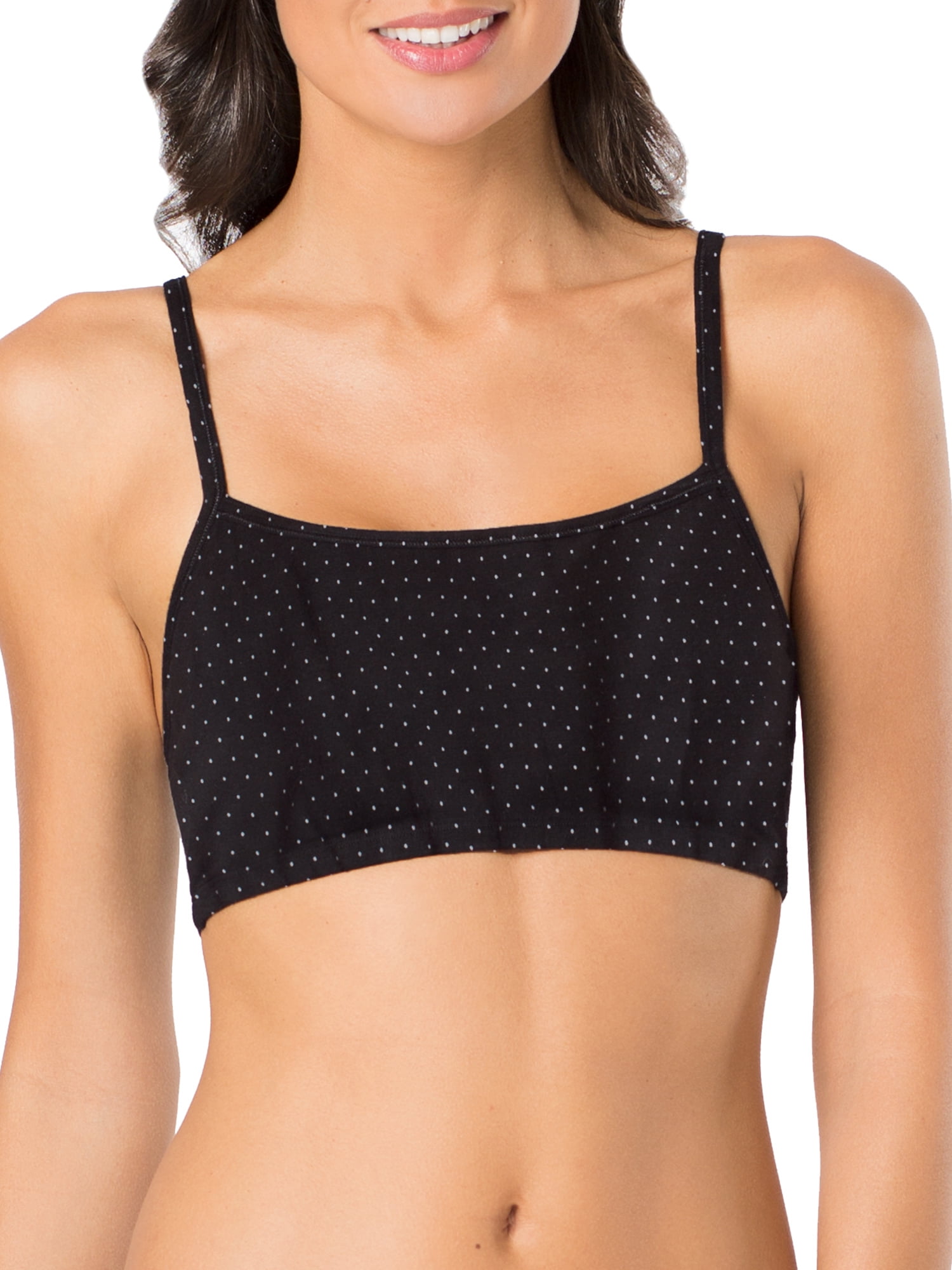 Fruit of the Loom Women's Spaghetti Strap Cotton Sports Bra, 3-Pack, Style-9036