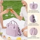 thumbnail image 3 of Loncheras para Mujer, Bolsa de Almuerzo, Lonchera Termica Grande con Correa Antifugas y Fácil de Limpiar Hielera Portátil Unisex para Trabajo/Picnic/Viajes (Morado), 3 of 4
