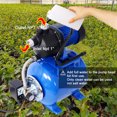 thumbnail image 3 of 1.6HP Shallow Well Pump, Garden Water Pump with Pressure Tank, Irrigation Pump Automatic Water Booster Pump with Stainless Steel Head for Home Garden Lawn Farm, Blue, 3 of 8