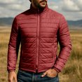thumbnail image 7 of Ceisia Men Solid Stand Collar Quilted Puffer Jacket Full Zip Lightweight Warm Outer Coat For Fall Winter Outdoor Travel Daily Commute Gift, 7 of 7