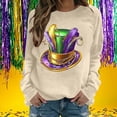 thumbnail image 1 of Xuyuer Women's Carnival Printed Long Sleeved Round Neck Mardi Gras Sweatshirt Carnival Outfits Women Carnival Sweatshirts Fat Tuesday Fashionable Pullover Tops, 1 of 6