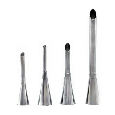 

4pcs Puff Nozzle Tip Decorating Tools Cream Icing Long Piping Stainless Steel