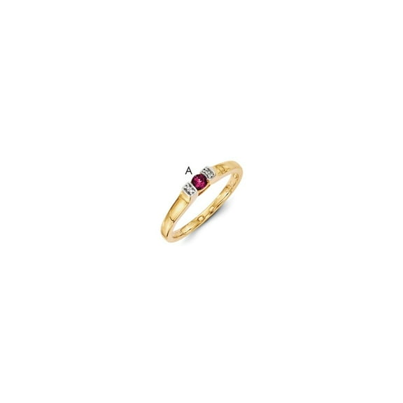 14K Yellow Gold Ring Band Mother's & Family Semi Mount Diamond center Stone Mounting 4 mm