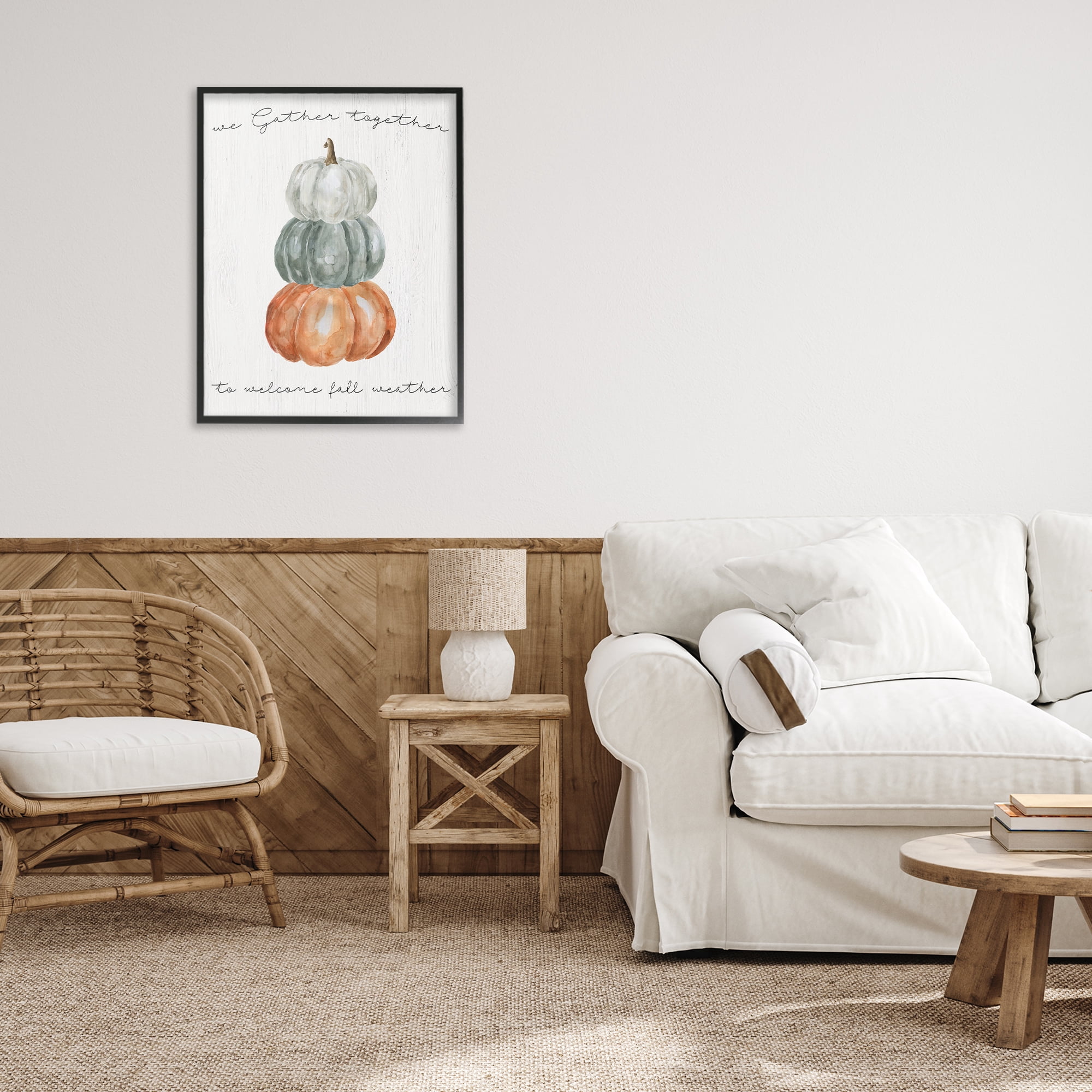 Stupell Industries Gather Together Fall Weather Black Framed Giclee Art, design by Livi Finn