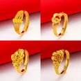 thumbnail image 4 of RSAMD Gold Plated Women's Open Adjustable Ring Lucky Transfer Flower Finger RinJO-A12, 4 of 9