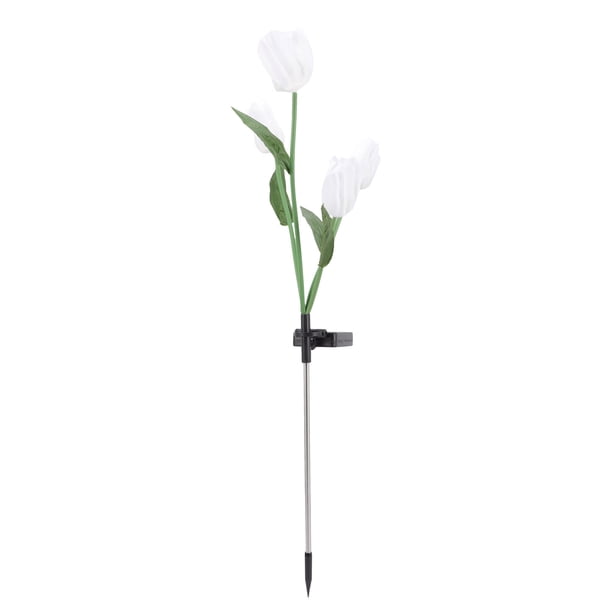 Lámpara solar de estaca para jardín, decorativa, con forma de tulipán, para exteriores, con luz LED solar