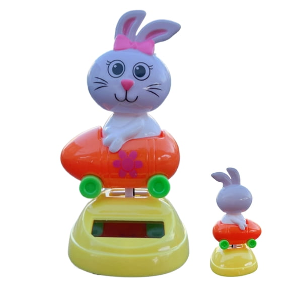 SHENERDA Solar Powered Dancing Figures Collectible Bunny Shaking Doll Rabbit Solar Dancing Bobble Shaking Head for Car Office Desk Party Favors Home noble