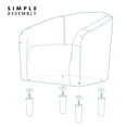thumbnail image 6 of Renwick Modern Upholstered Tub Chair for Livingroom, Set of 2, Gray Velvet, 6 of 10