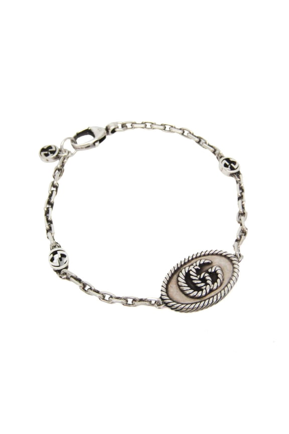 Pre-Owned Gucci Double G Silver 925 Charm Bracelet Silver