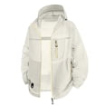 thumbnail image 3 of Zivyakyro Sport Wind Breaker Jackets Mens Long Sleeve Rain Lightweight Zip up Jacket Loose Plain Hooded Sun Protection Beige M, 3 of 10