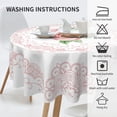thumbnail image 6 of Pink Floral Round Tablecloth 60 Inch Ruitic Flower Table Cloth Waterproof Fabric Farmhouse Modern Tablecloths Decorative for Holiday Home Party Wedding, 6 of 6