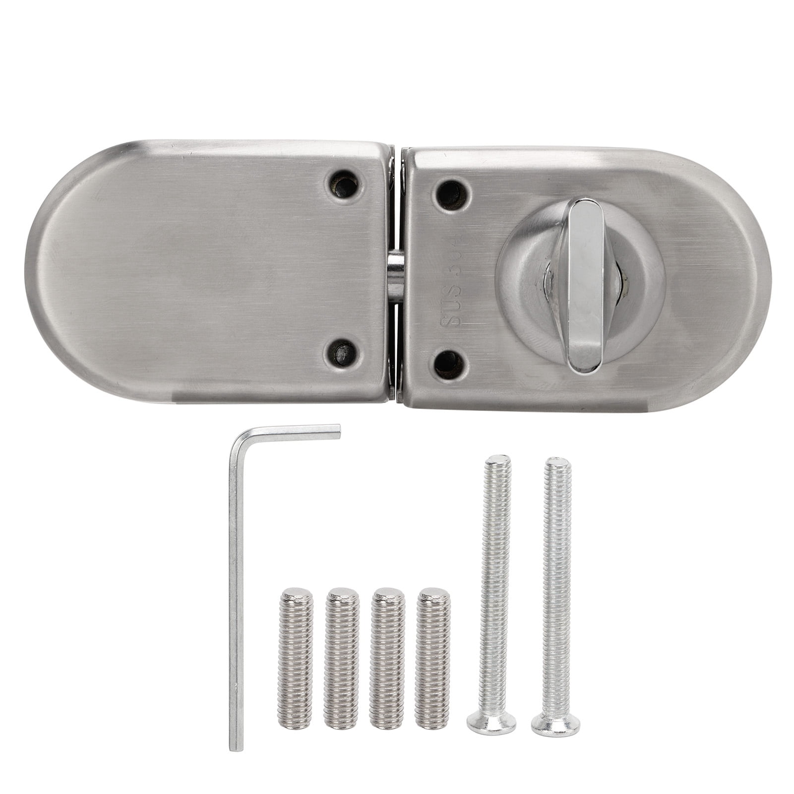 Tebru Stainless Steel Door Lock,Shower Door Lock,Glass Door Lock Oval