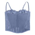 thumbnail image 6 of KHONTS Corset Tops for Women Going out Fall Fashion Crop Lace Outfit Y2k Spaghetti Strap Tank Tops Mesh Party Bustier Cami Tops Navy XL, 6 of 6