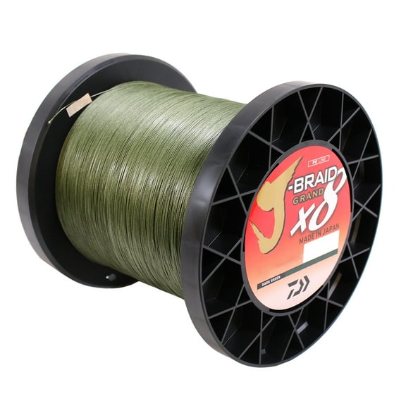Daiwa J-Braid x8 GRAND Braided Line DARK GREEN 20lb, 3000yd - JBGD8U20-3000DG