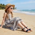 thumbnail image 5 of Cushionaire Clara Casual Flat Girls Sandals, Adjustable Buckle Ankle Strap with Lightweight Cushioned Comfort Kids Sandals, 5 of 19