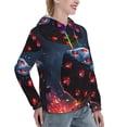 thumbnail image 6 of Lsque Cosmic Red Sparkle Dice Pattern Casual Women's Hoodie,Hooded Sweatshirt with Kangaroo Pocket,Pullover Hoodie with Eye-catching Drawstrings-XX-Large, 6 of 7