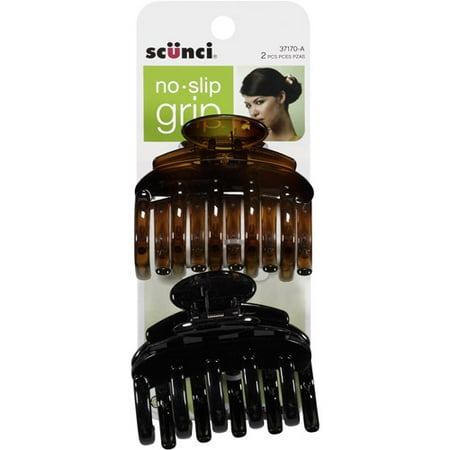 Scunci No-Slip Grip Large Curved Claw Clips, 2 count