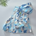 thumbnail image 6 of Boys Girls Printed Rain Jackets Lightweight Waterproof Hooded Raincoats Windbreakers for Kids 4-14 Years, 6 of 7
