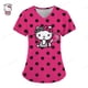 thumbnail image 3 of Camisetas de manga corta para mujer, uniforme de enfermera con estampado de Hello Kitty, cuello en V, bolsillo, para trabajadores de la salud, ropa de trabajo clínica, 3 of 5