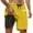 Yellow, variant on Men's Swim Trunks with Compression Liner, Inseam Board Shorts, 95% Polyester 5% Spandex, Drawstring Waist, Colorful Tree Patterns, Ideal for Beach & Water Sports, Multiple Sizes