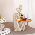 thumbnail image 2 of Couple Hug Statue Home Decor Key Tray, Romantic Gift, Modern Sculpture | Cadeau Romantique avec Plateau à Clés, 2 of 7