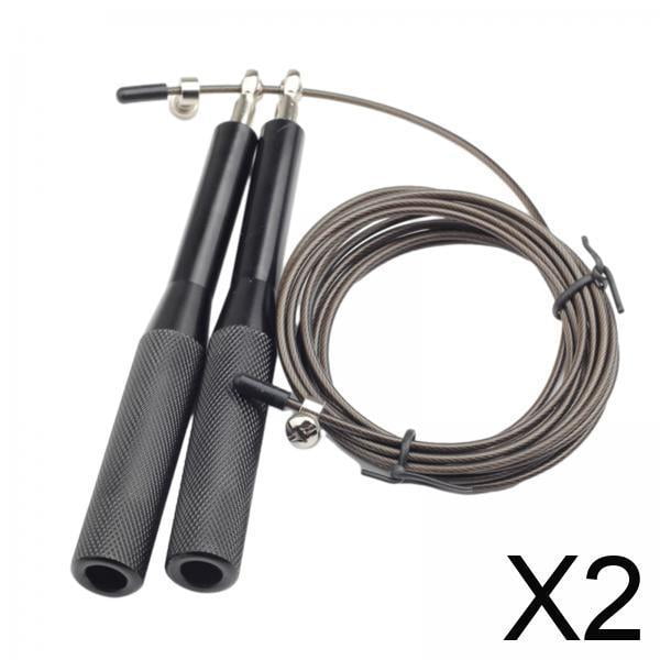 2x Cuerda De Saltar De Velocidad 300 Cm Longitud Ajustable Cuerda De Saltar Duradera Para Fitness Boxeo Cuerda De Saltar Gruesa Negra