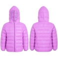 thumbnail image 7 of RUNQHUI Kids Boys Girls Winter Packable Down Puffer Jacket Coat Water Resistant Bubble Puffer Purple 120, 7 of 7