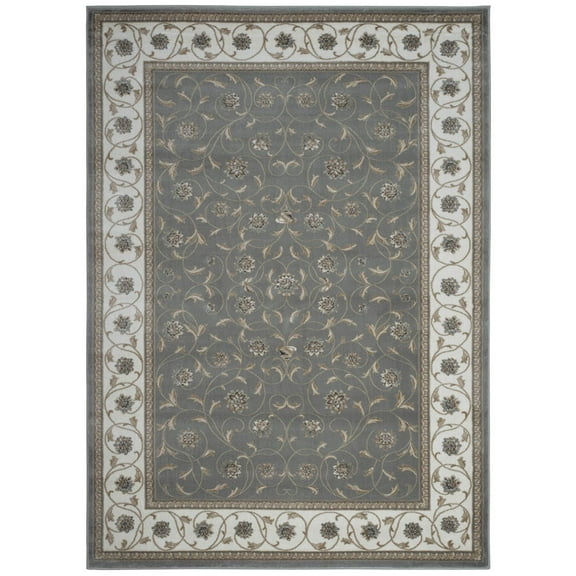 Radici Usa Pisa Area Rug 3743 Traditional Green Loops Scrolls  Floor Decor Modern Carpet