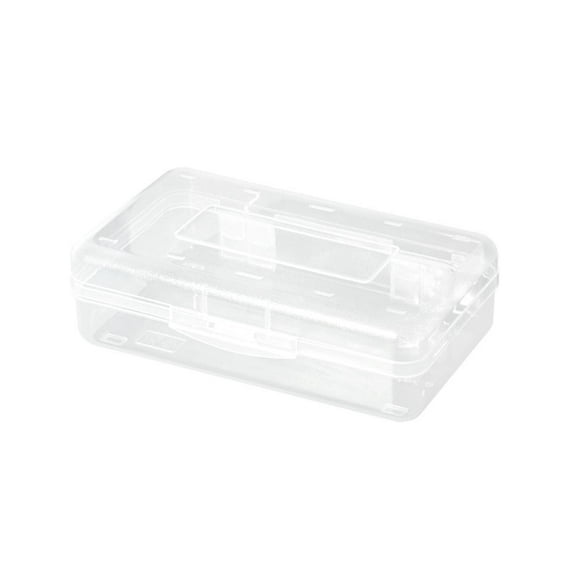 Sahpxhe 2-Pack Simple Plastic Transparent Pencil Box,Large Capacity Clear Storage Pencil Case with Snap-Tight Lid,Stackable Design for Office Supplies,Size 2.36X7.87X4.33In White
