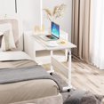 thumbnail image 1 of Table d'Appoint Mobile Pouces Tables de Bout Bureau d'Ordinateur Portable Hauteur Réglable avec Roues Table de Sofa Mobile Table de Chevet Table d'Appoint de Bureau Table à Collation pour la Maison Érable, 1 of 4