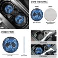 thumbnail image 5 of Renewold Sea Turtle Floral Blue Black 12 Pieces Car Seat Cover Steering Wheel Cover, Seat Belt Strap Wrap Cover Armrest Pad Handbrake Cover Gear Shift Cover Cup Holder Coasters for Truck Vans Sedans, 5 of 7