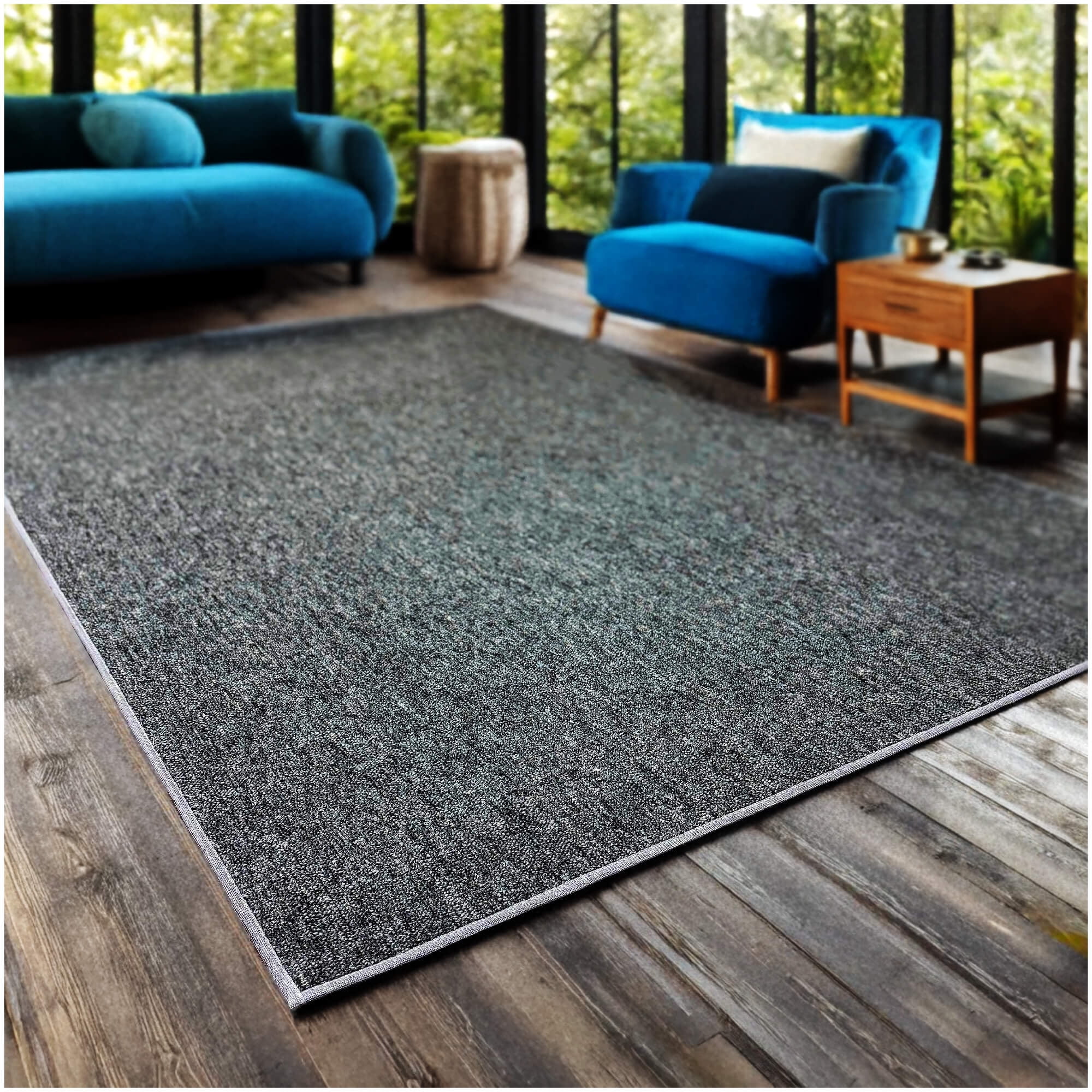Koeckritz Rugs Charcoal 2'x10' Standard Area Rug for Indoor or Outdoor Living Spaces