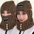 thumbnail image 2 of iHPH7 Christmas Gifts Winter Scarf Scarves for Women Hooded Scarf for Women Neck Warmer Hat with Scarf Attached Hat and Scarf Set for Women Khaki One Size, 2 of 4