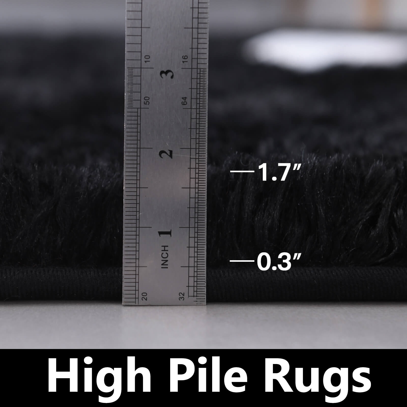 BRICHOEE 8 x 10 Shag Area Rugs, Soft Indoor Modern Nursery Rug, Plush Shaggy Throw Carpets for Boy and Girls Room Dorm Living Room Black