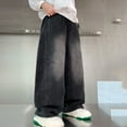 thumbnail image 6 of lnmuld Boys Jeans Stylish and Comfortable Wide Leg Trousers for Boys Fall Fashion Loose Fit Long Pants Big Kids Teenagers Casual Wear Size：7-8 Years, 6 of 9