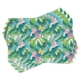 thumbnail image 1 of Ambesonne Leaf Place Mats Set of 4, Flowers Plumeria Lilacs, Standard Size, Yellow Green Pale Blue, 1 of 6