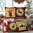 thumbnail image 5 of Christmas Pillow Covers Set of 4 20x20 inch, Red Buffalo Check Plaid Throw Pillow Covers Elk Deer Pillowcase Christmas Decorations Rustic X-mas Tree Cushion Case for Farmhouse Outdoor Yard, 5 of 5