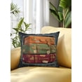 thumbnail image 2 of 1 Pack Outdoor Pillows Waterproof, 3D Optical Illusion Indoor/Outdoor Throw Pillows with Inserts, Vintage Shabby Chic Suitcase on Walls Decorative Pillow for Patio Furniture Chairs Couch, 2 of 8