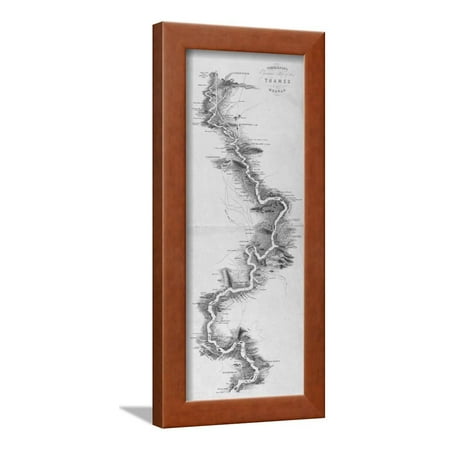 Standard Framed Panoramic Print - Panoramic Map of the River Thames, 1850 Framed Print Wall Art
