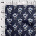 thumbnail image 1 of oneOone Viscose Jersey Fabric Leaves & Floral Block Printed Craft Fabric BTY 60 Inch Wide, 1 of 4