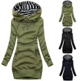thumbnail image 2 of POINTERTECK Femmes Automne Manches Longues Capuche Sweat-Shirt Cordon Mi-Longue Sweat à Capuche, 2 of 7