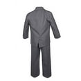 thumbnail image 4 of Boy Baby Toddler Kid Teen Formal Wedding Dark Grey Tuxedo Suits Dot Necktie S-20, 4 of 7