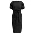 thumbnail image 2 of SMihono Robes Bohémiennes d'Été pour Femmes Grande Taille, Robe Décontractée Unie à Manches Courtes et Col Rond, 2 of 7