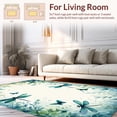 thumbnail image 2 of ODIKA 3'x5' Machine Washable Non-Slip Area Rug, Whimsical Dragonfly Flight High Traffic Rug, Green, 280500, 2 of 7
